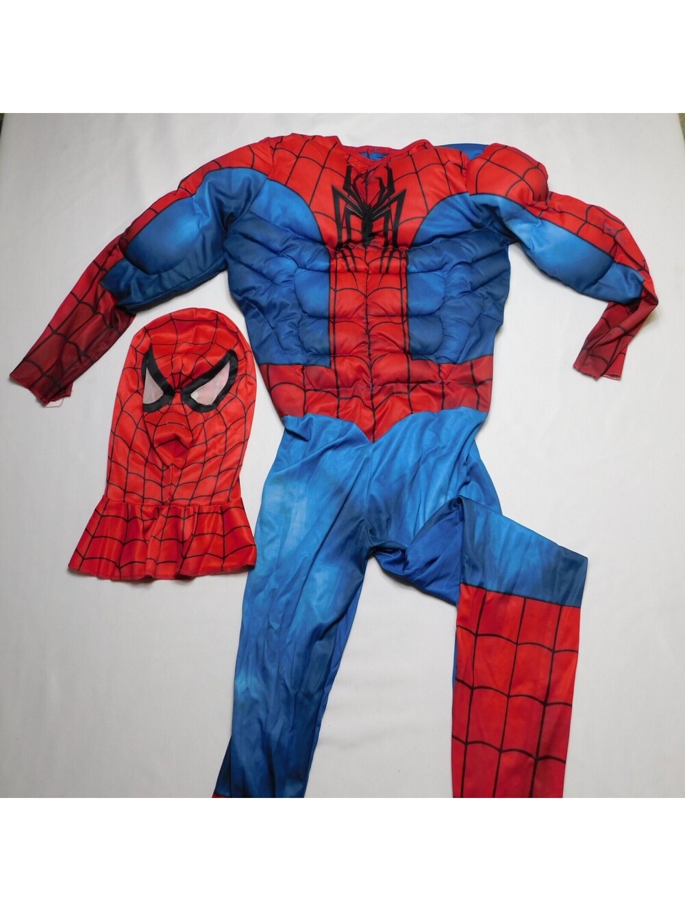 Marvel Spider-Man Muscle Costume Boys Size Large 12 14 Jumpsuit Mask Rubies